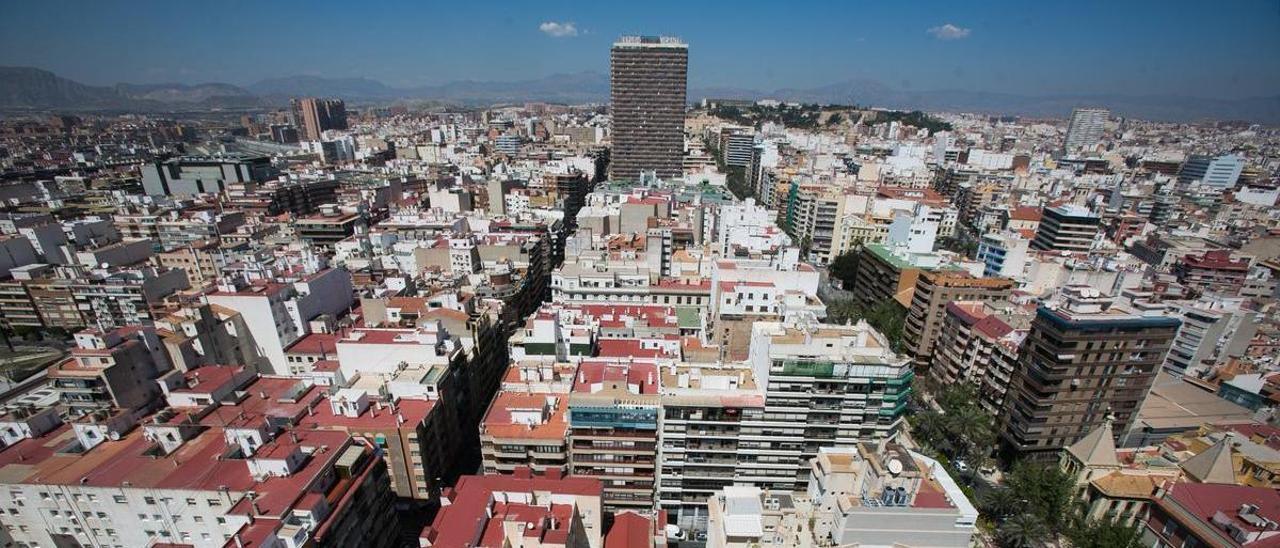 Vista aérea del centro de la ciudad de Alicante