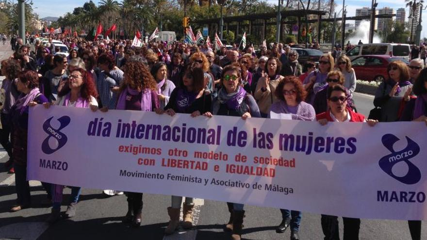 Marcha por el Día de la Mujer en Málaga.