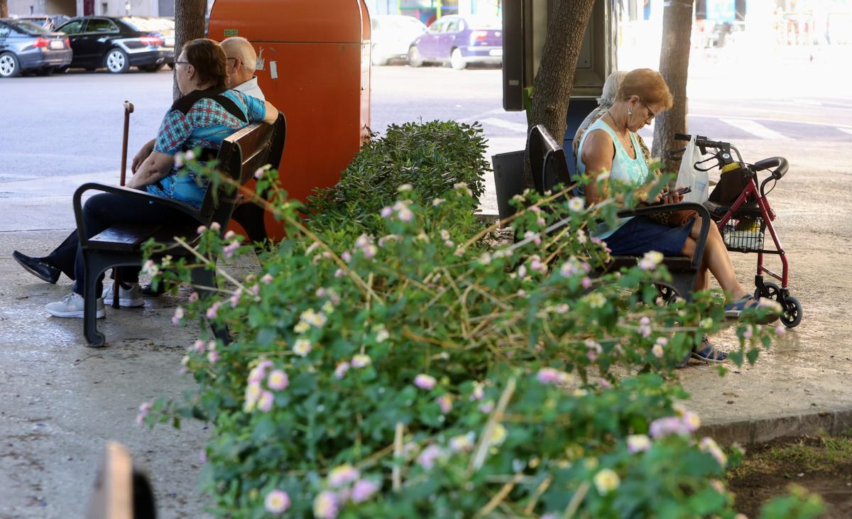 Pensionistas en una plaza de Alicante, en una imagen de archivo.