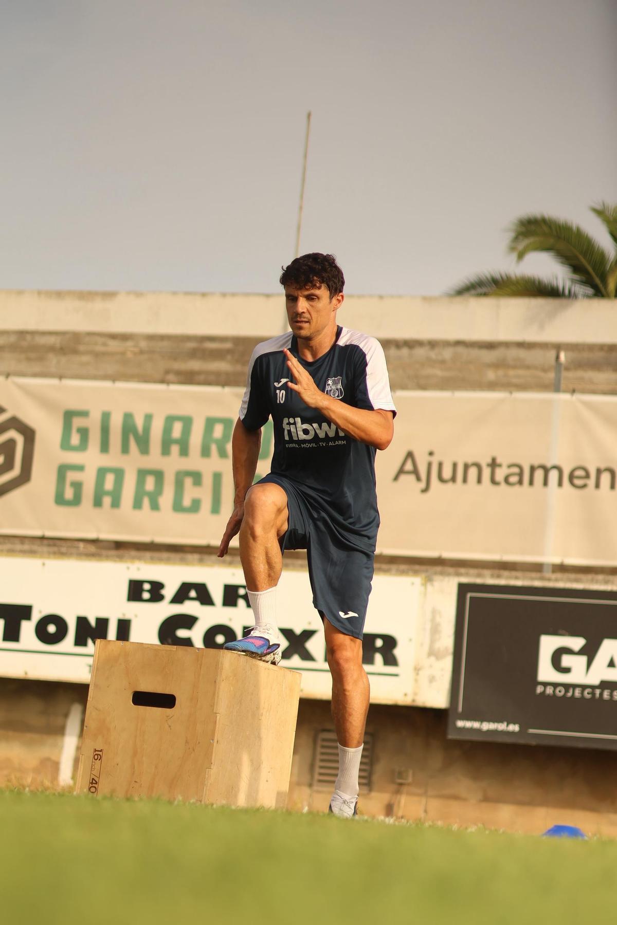 Fullana durante el entrenamiento.