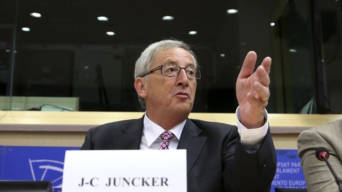 Jean-Claude Juncker, en una reunión del grupo popular europeo, este martes, en la Eurocámara, en Bruselas.