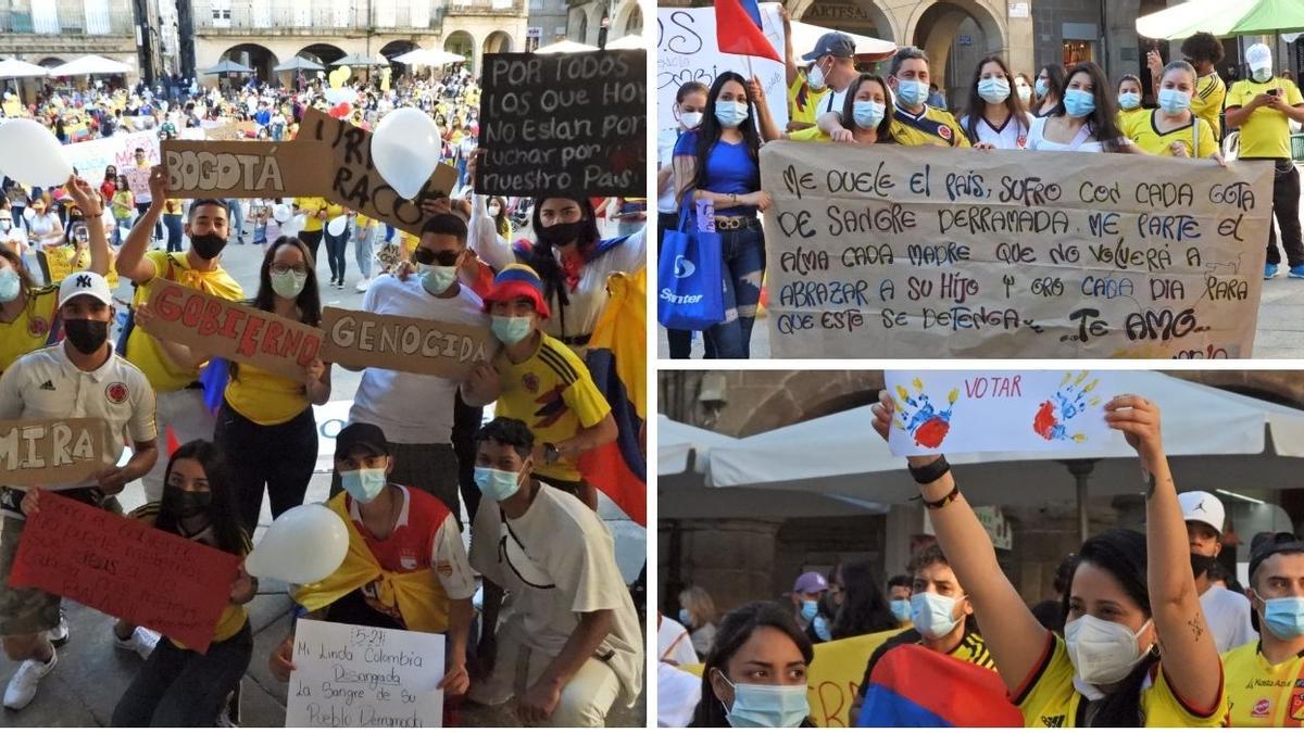 Asistentes a la manifestación de la Plaza Mayor de Ourense. // FERNANDO CASANOVA