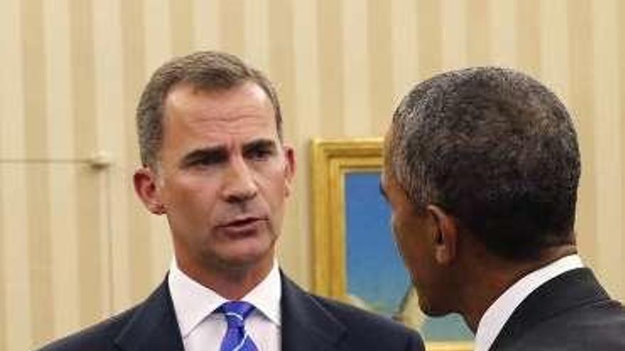 El Rey conversa con Obama.