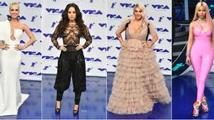 Katy Perry, Demi Lovato, Kesha y Nicki Minaj en los MTV Music Video Awards 2017.