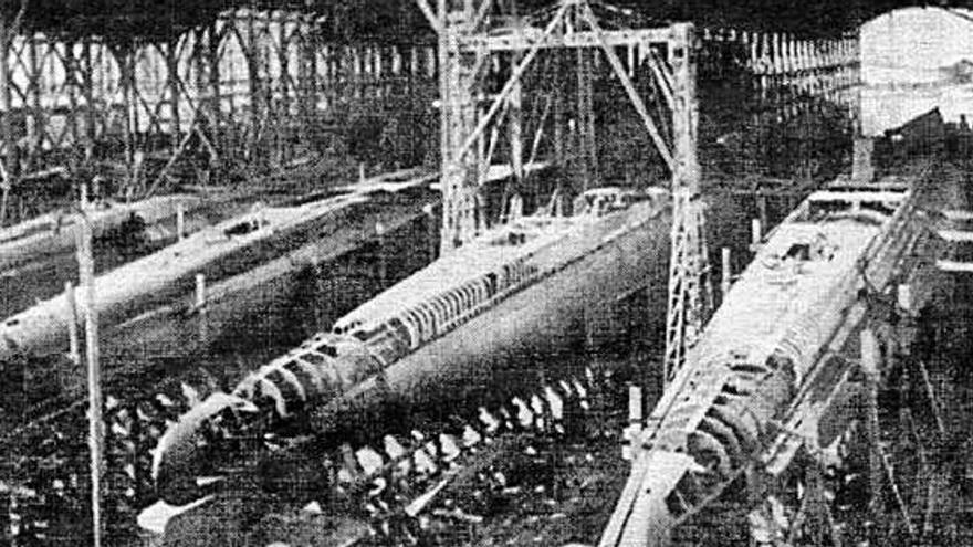 El submarino durante su construcción.