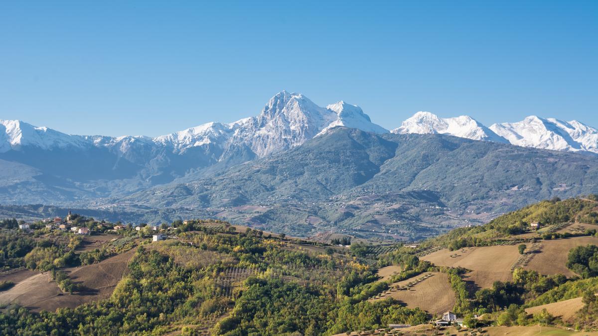 Vista del Gran Sasso, la cima más elevada de los Apeninos.