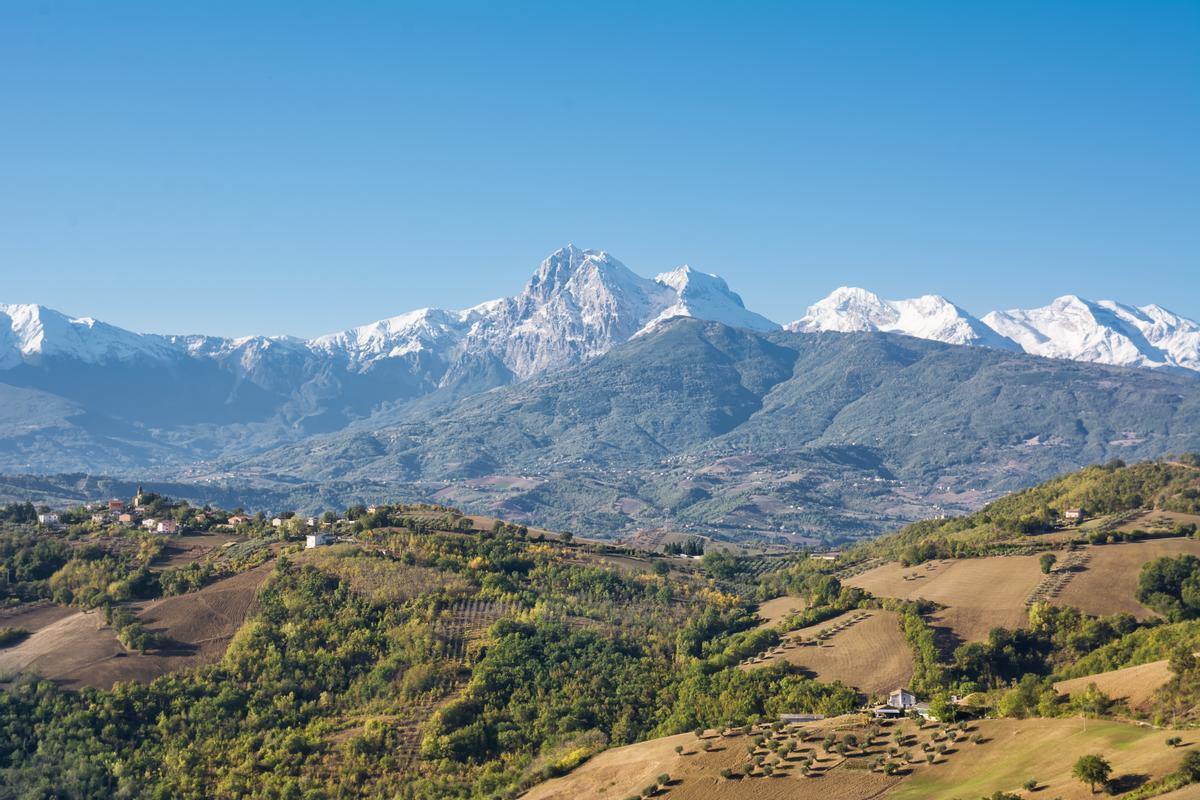 Vista del Gran Sasso, la cima más elevada de los Apeninos.