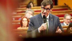 El president de la Generalitat, Salvador Illa, este miércoles en el Parlament