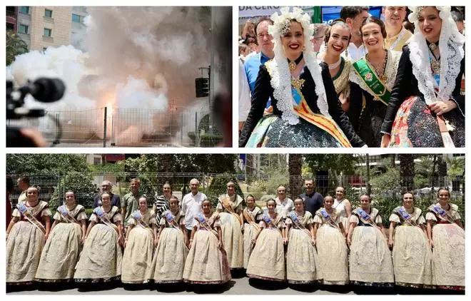 La comitiva fallera se estrena en Alicante con la mascletà de Mediterráneo