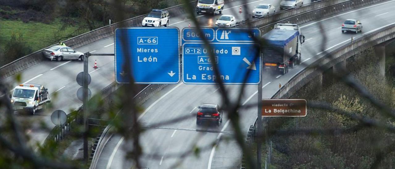 Imagen de un accidente en el viaducto de la Bolgachina.