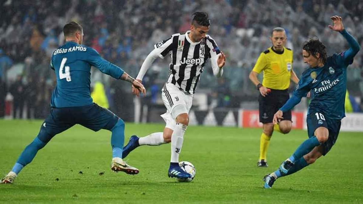 Una acción del partido entre la Juventus y el Real Madrid de este martes disputado en Turín