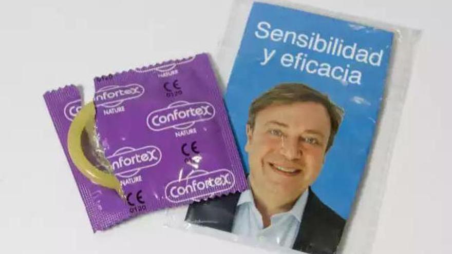 Merchandising electoral del PP en Getafe.