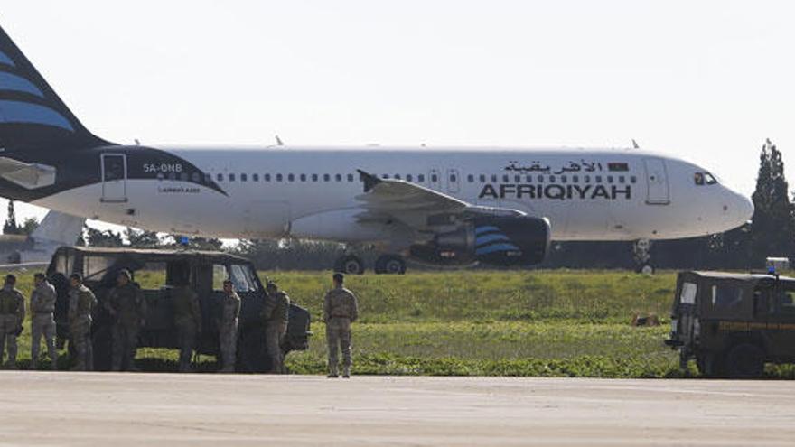 L&#039;avió libi segrestat a Malta.