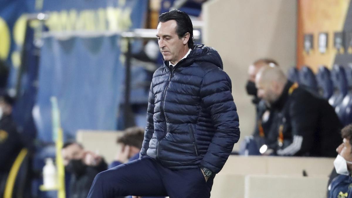 Emery, durante el encuentro en La Cerámica ante el Dinamo de Zagreb.