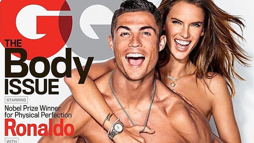 Portada de GQ con Cristiano Ronaldo y Alessandra Ambrosio.