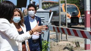 La ministra Raquel Sánchez, en una visita a la estación de Sant Feliu de Llobregat.