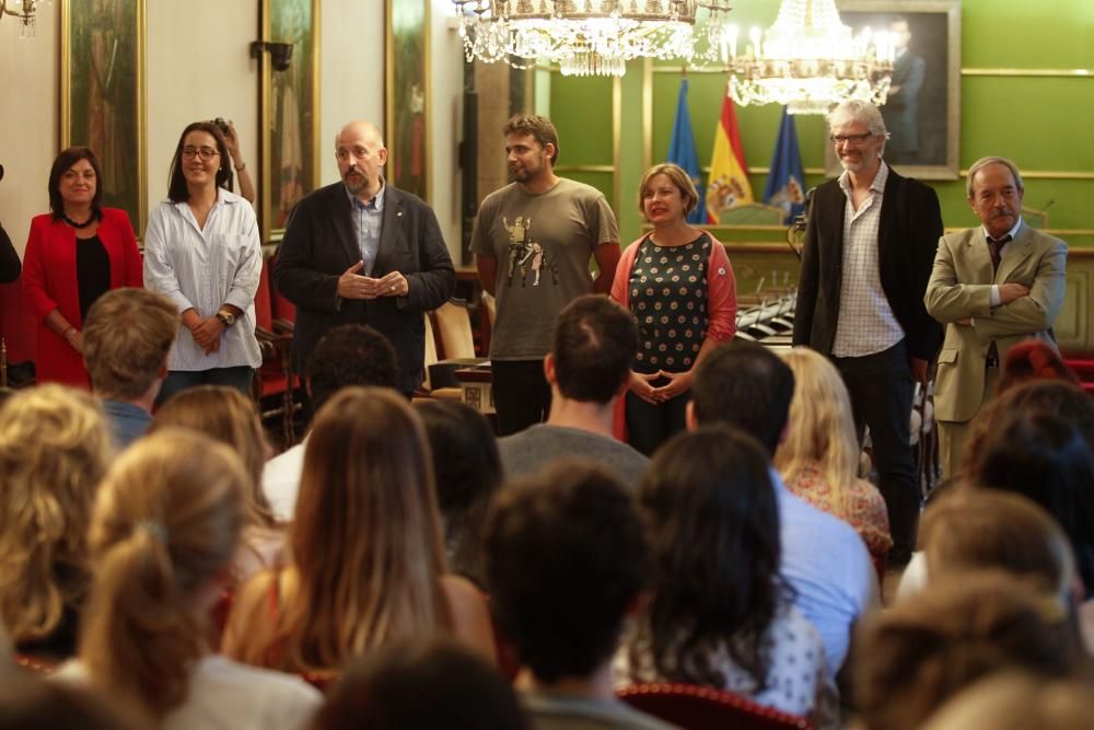 Los estudiantes de Bochum, en el Ayuntamiento