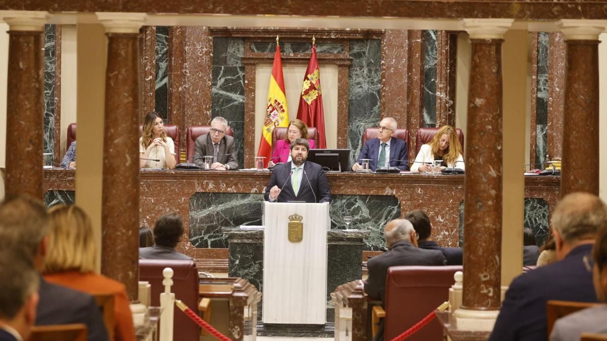 Fernando López Miras durante el Debate sobre el estado de la Región de Murcia.