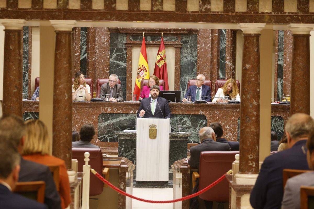 Fernando López Miras durante el Debate sobre el estado de la Región de Murcia.