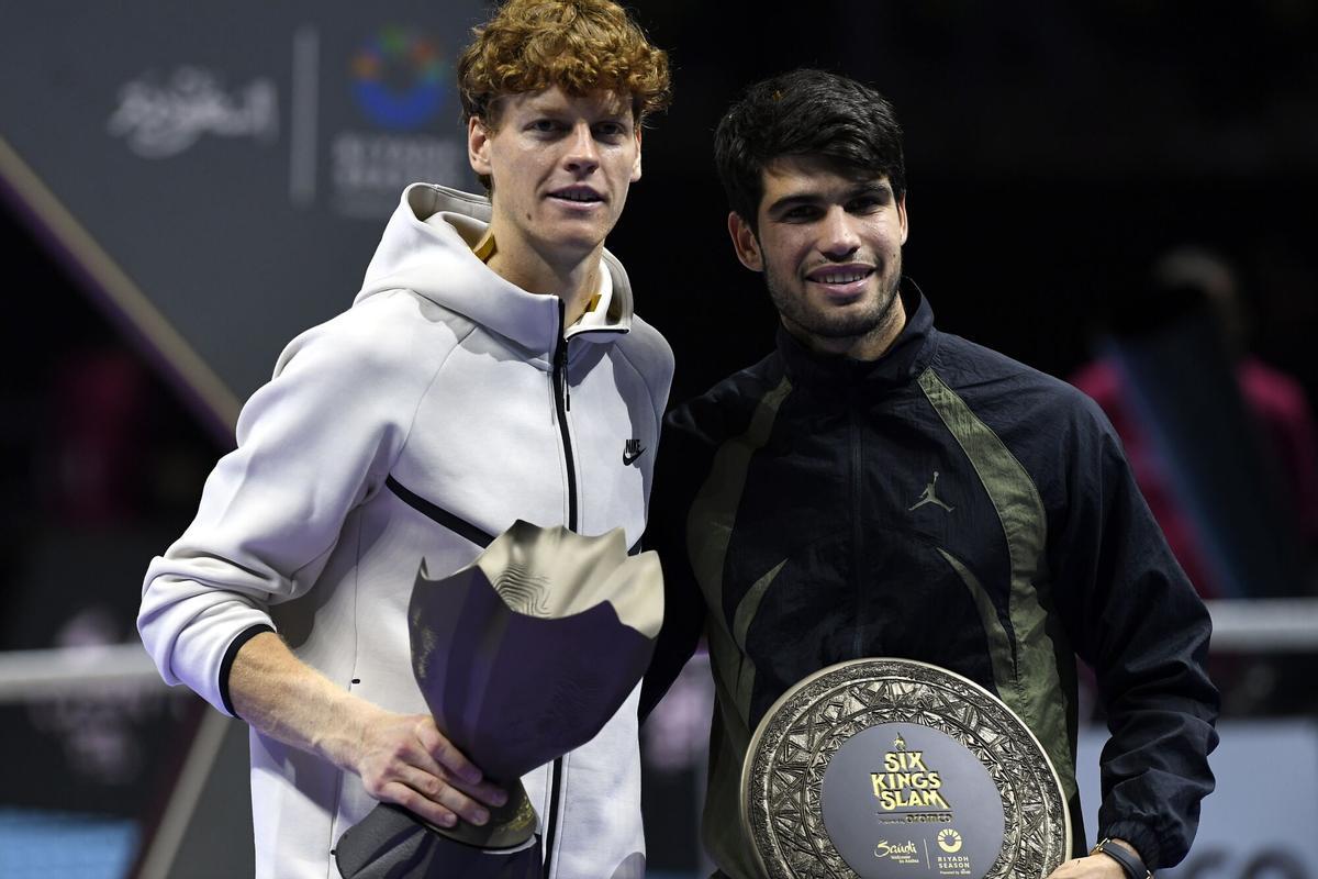 Sinner y Alcaraz, el año pasado en el Six Kings Slam,