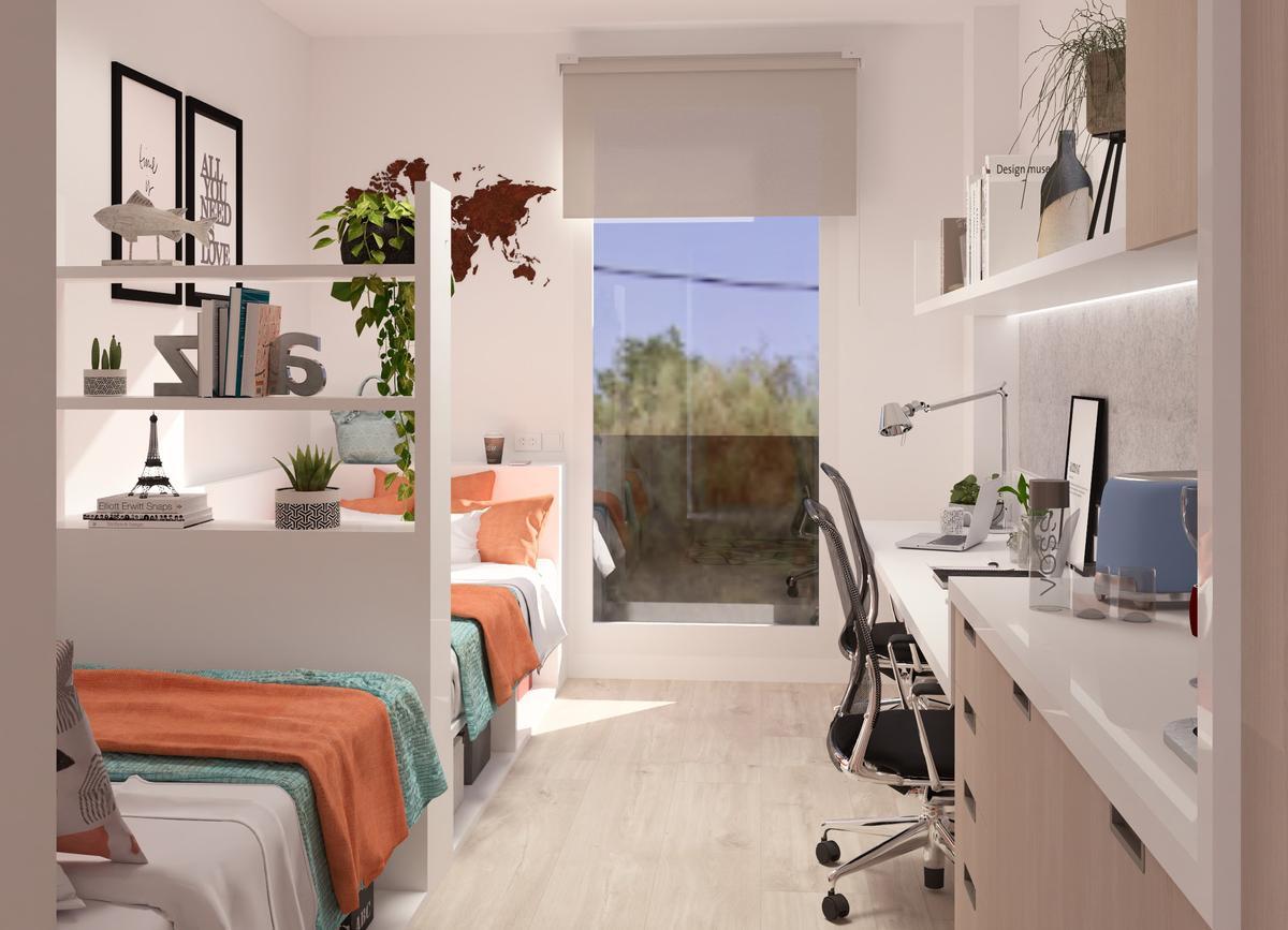 Imagen virtual de una habitación doble de la futura Resa Vall d'Hebron, que estará lista en 2027.