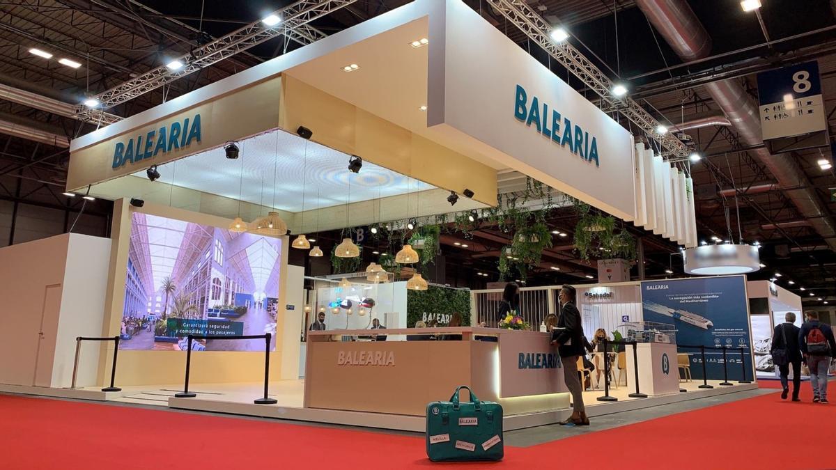 El estand de Baleària en Fitur, donde se presentó el nuevo ferry eléctrico que unirá Ibiza y Formentera.