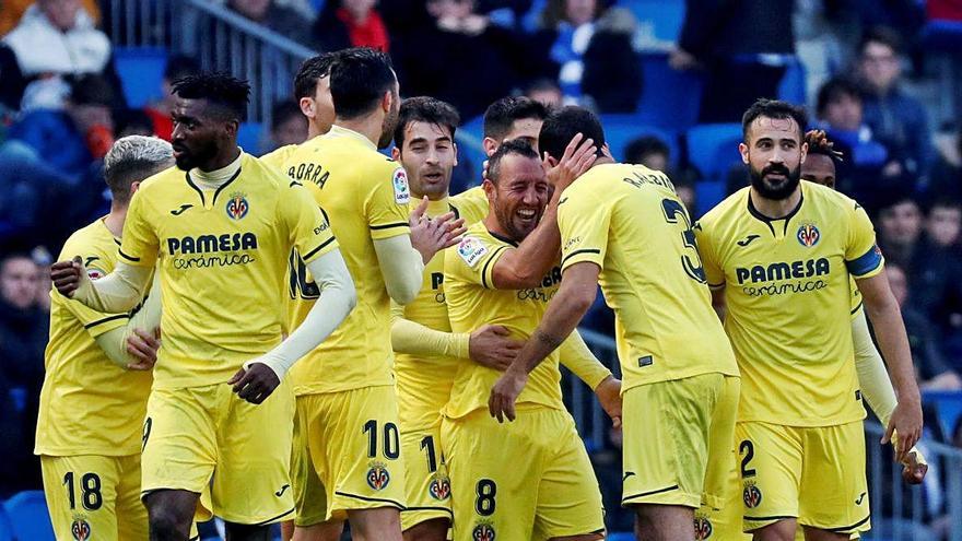 Cazorla celebra un gol ante la Real Sociedad.
