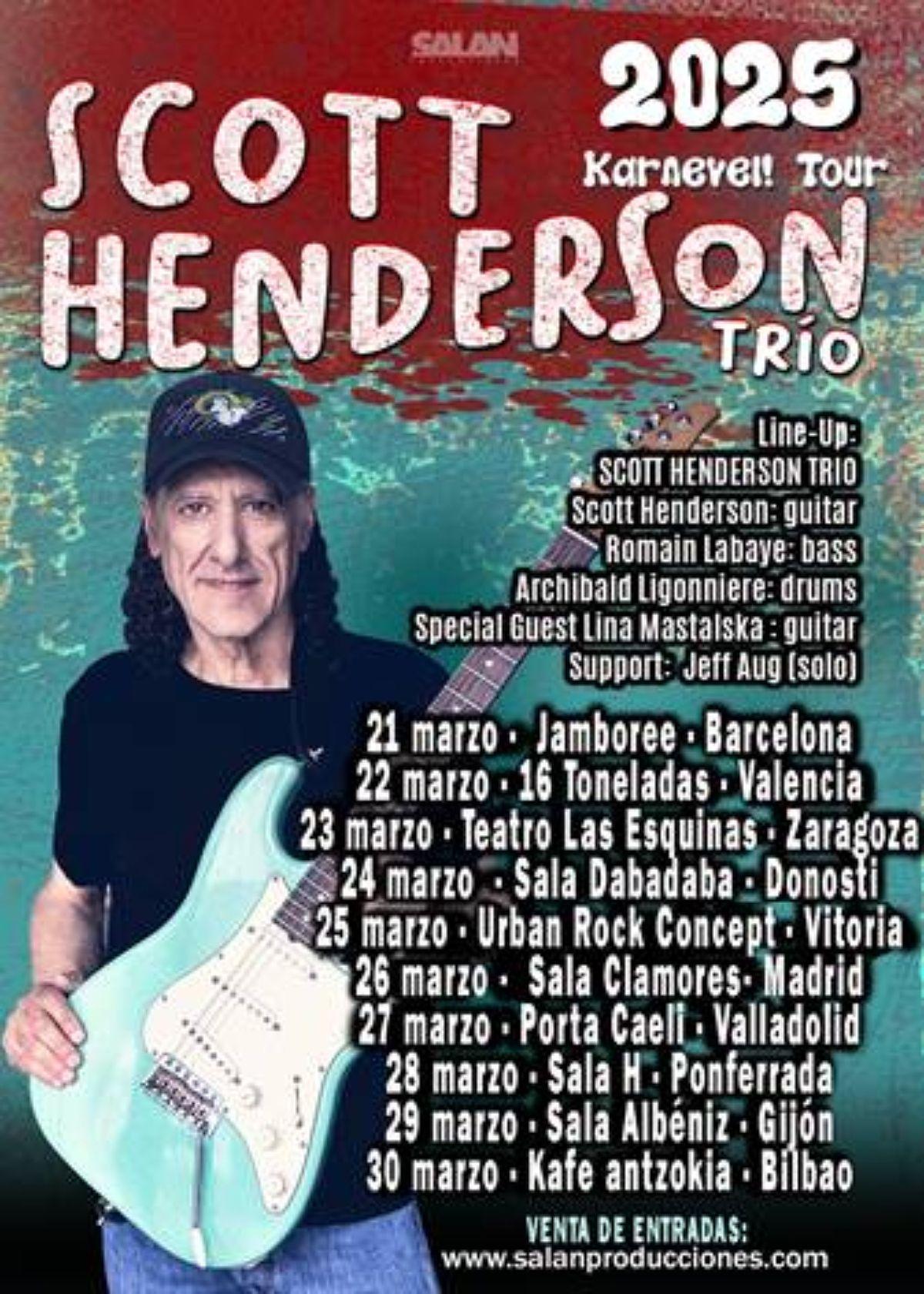 Cartel de la gira española de Scott Henderson.