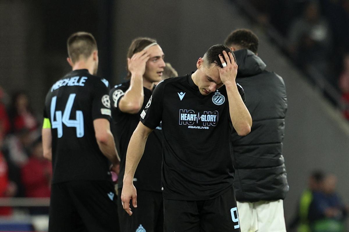 Lisbon (Portugal), 07/03/2023.- Club Brugge`s player Ferran Jutgla reacts after the UEFA Champions League second leg soccer match between Benfica and Club Brugge, in Lisbon, Portugal, 07 March 2023. (Liga de Campeones, Lisboa) EFE/EPA/ANTONIO COTRIM