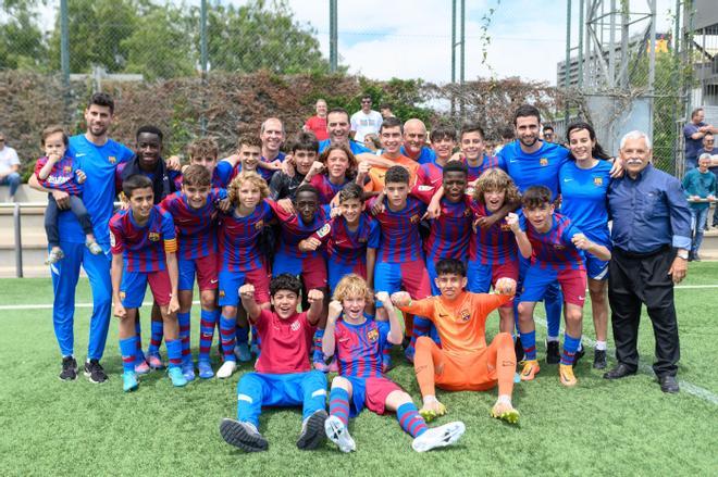 La celebración del Infantil B al ganar el título de Liga de su categoría