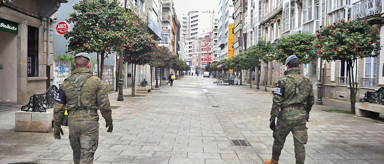 Centro de Vilagarcía en las fechas del confinamiento.