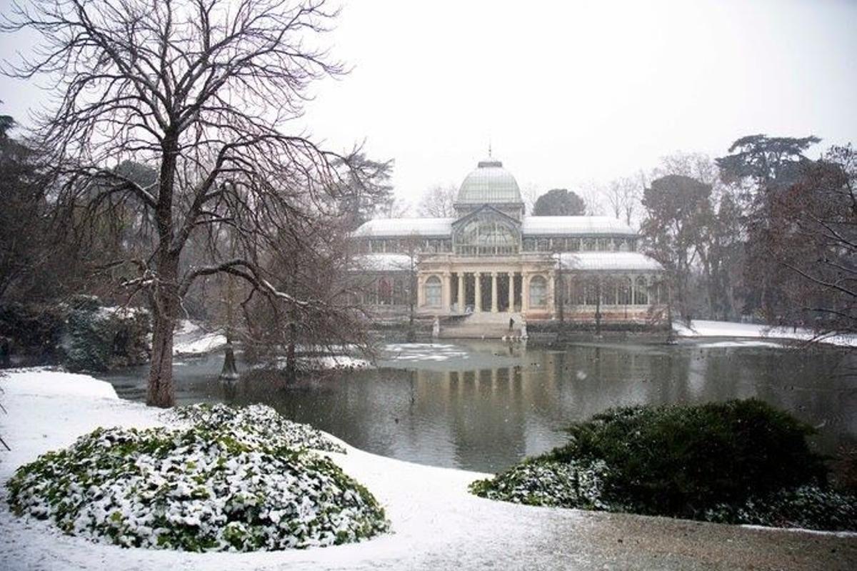 Efectos de Filomena en el Retiro de Madrid.