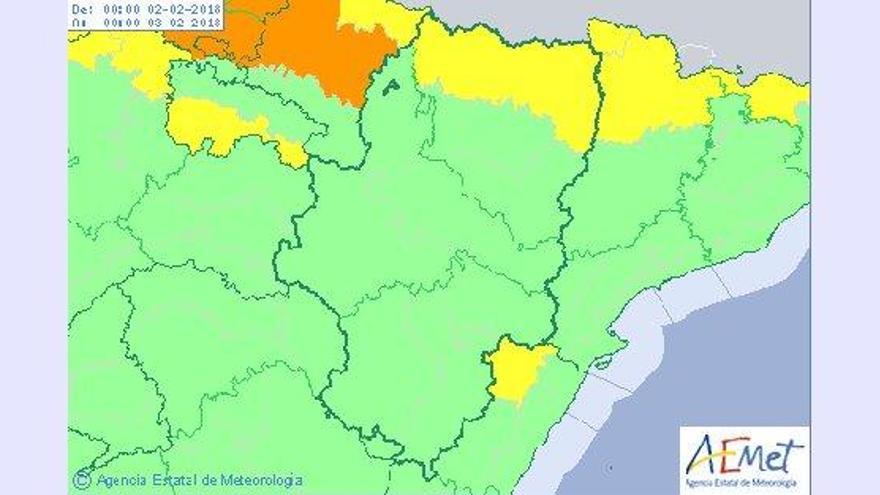 Activadas para el viernes las alertas por viento y frío en el Pirineo