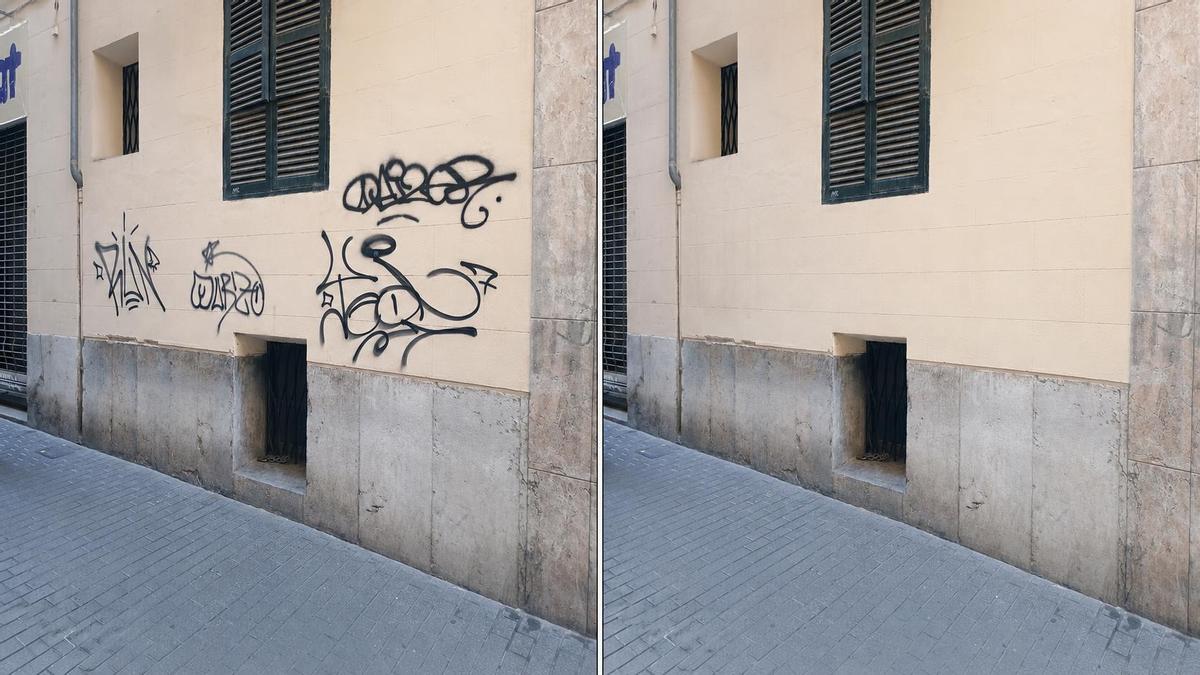 Recuperación de una fachada en la calle Sant Francesc.