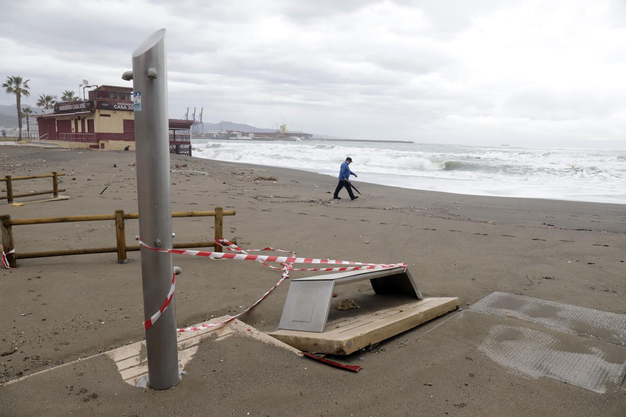 Daños por el temporal en Málaga