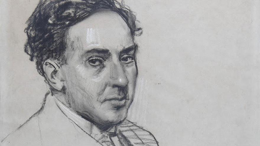 Dibujo de Antonio Machado realizado por Leando Oroz.