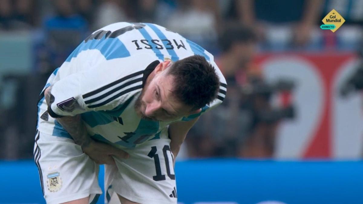 Messi se tocó los isquiotobiales de la pierna izquierda