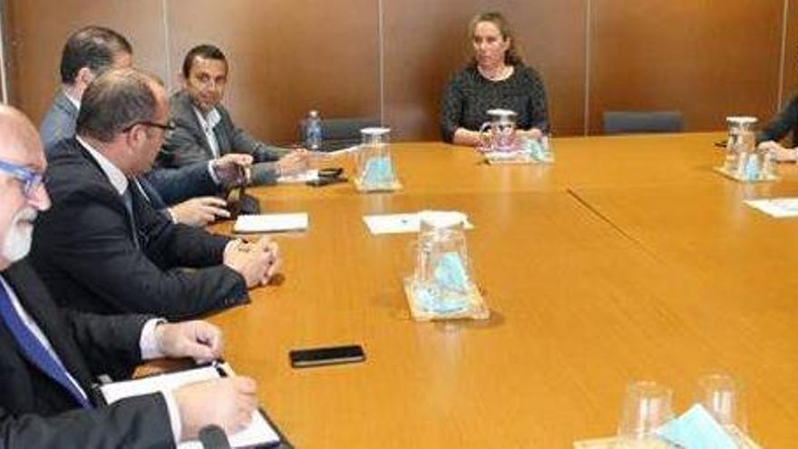 Un momento de la reunión en la sede del Consell.