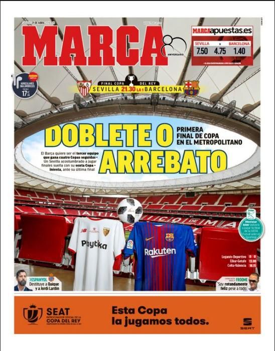 Portadas deportivas sábado 21 de abril de 2018