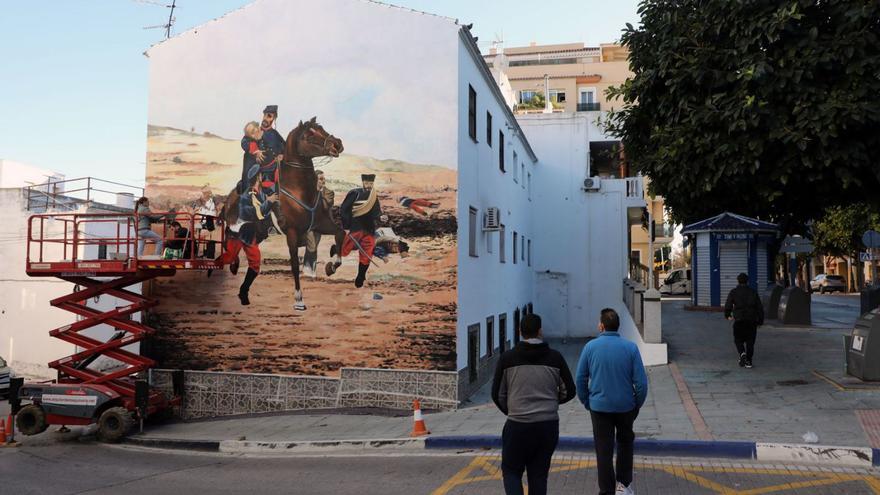 ‘Nesui’ trabaja en la fachada de un edificio de San Pedro que albergará el mural. | L. O.