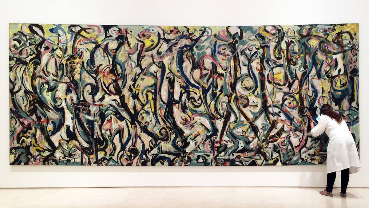 'Mural', la mayor obra de Jackson Pollock, en el Guggenheim de Nueva York.