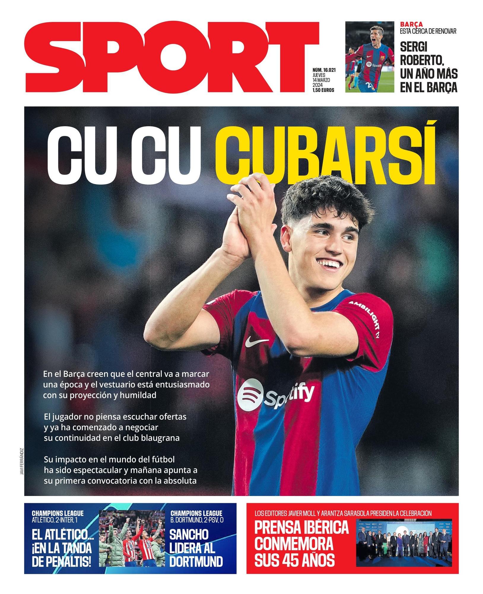 La portada de SPORT de hoy