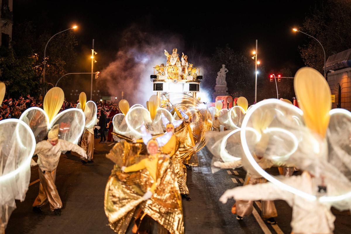 La cabalgata de reyes magos en Barcelona