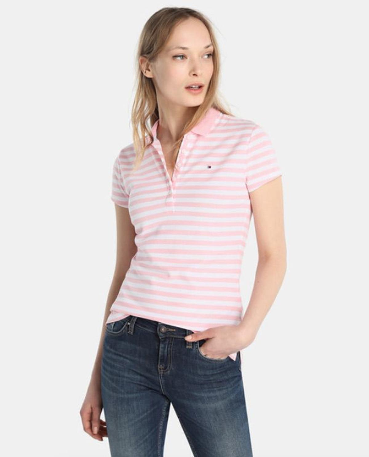 Polo de rayas rosas de Tommy HIlfiger