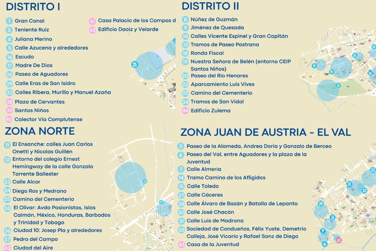 Actuaciones en distritos y barrios de Alcalá de Henares