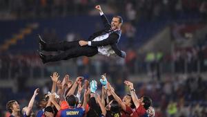 Final de la Liga de campeones entre el FC Barcelona y el Manchester United en el Olímpico de Roma