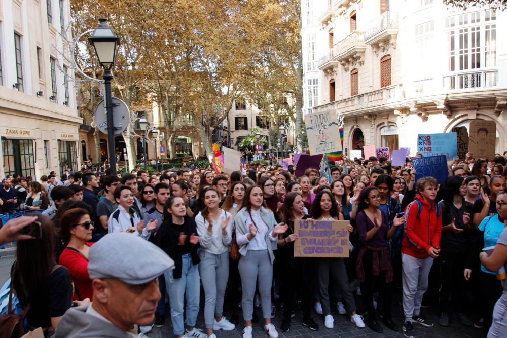 Un millar de estudiantes protestan en Palma por el machismo