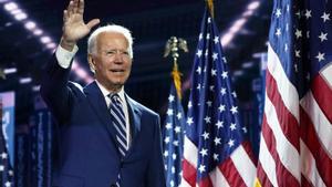 Joa Biden, en la convención del Partido Demócrata, celebrada en agosto en el Chase Center in Wilmington, tras ser nominado candidato a la presidencia de EEUU.