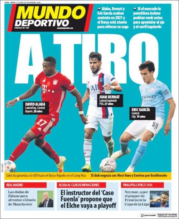 Portada MUNDO DEPORTIVO viernes 31 julio 2020