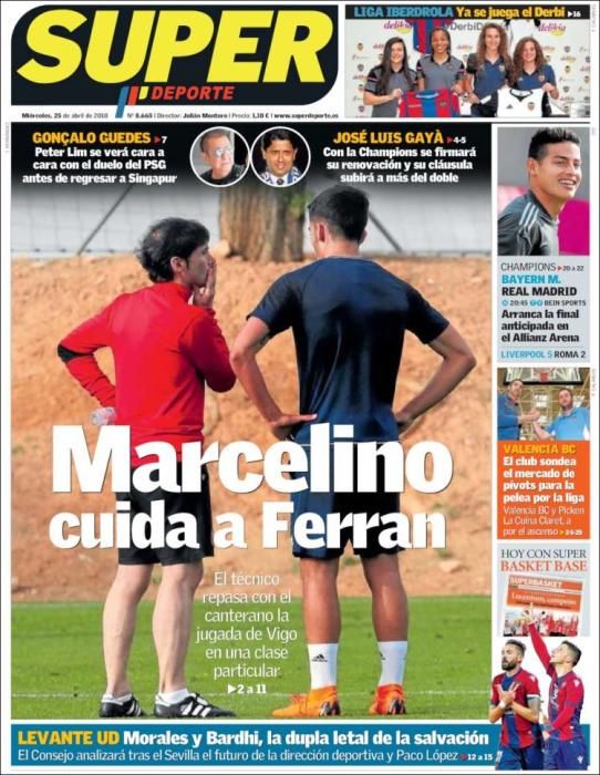 Portadas deportivas del miércoles 25 de abril